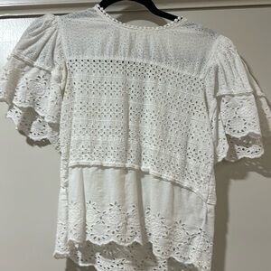 White ruffle top